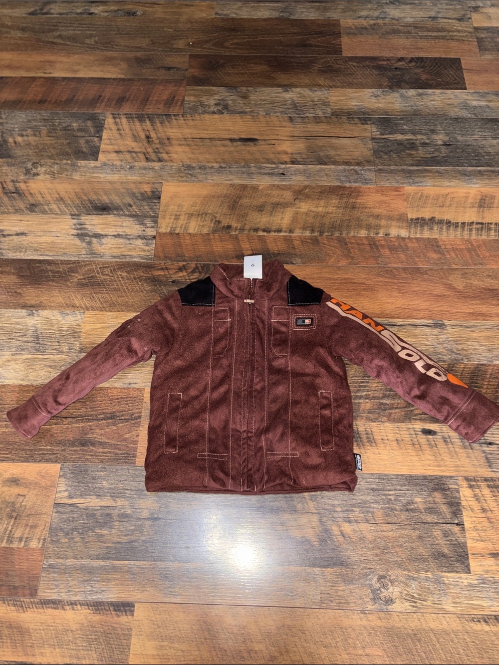 Disney Hans Solo Kids Jacket Size 2 Brown Zip Up Star Wars Costume Disneyland